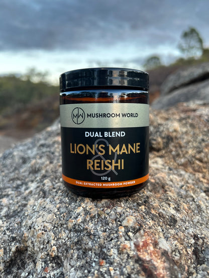 Organic Lion's Mane & Reishi  - Dual Blend - Mushroom Powder, 120g