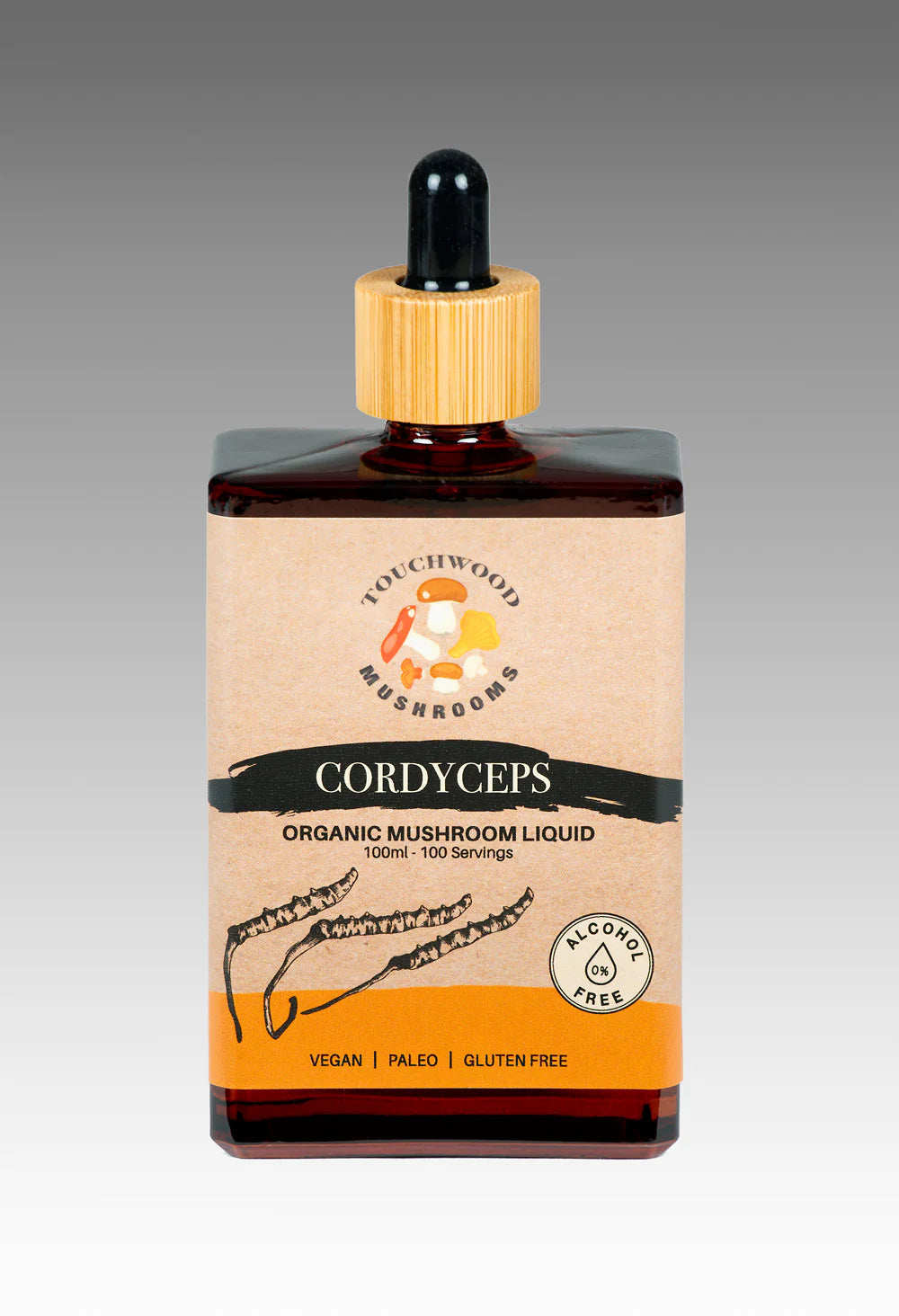 Touchwood Mushrooms - Cordyceps, Alcohol Free Mushroom Liquid